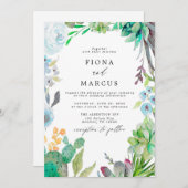 Faire-part de mariage Succulent de Cactus (Devant / Derrière)