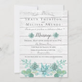 Faire-part de mariage - Succulent turquoise (Devant)