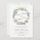 Faire-part de mariage Succulente de germe du déser (Devant)