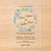 Faire-part de mariage Succulente de germe du déser (Recto)