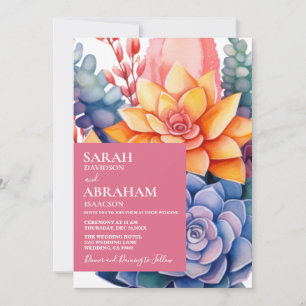 Faire-part de mariage succulents