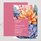 Faire-part de mariage succulents (Devant / Derrière)