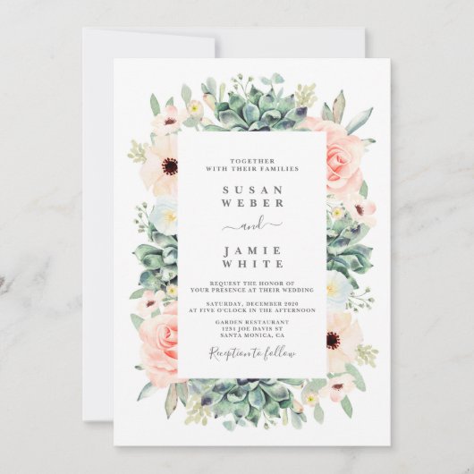 faire-part de mariage succulents (Devant)