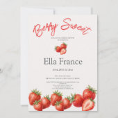 Faire-part de mariage sucré à la fraise (Devant)