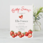 Faire-part de mariage sucré à la fraise (Debout devant)