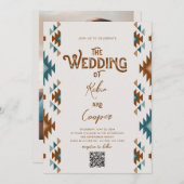 Faire-part de mariage sud-ouest avec code QR (Devant / Derrière)