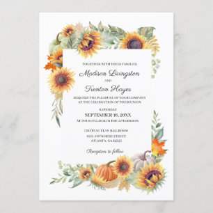 Faire-part de mariage Sunflower Automne