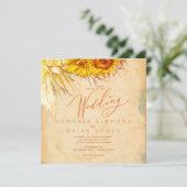 Faire-part de mariage Sunflower Sunset Hot Sunset (Debout devant)