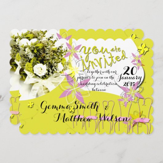 Faire-part de mariage Sunny Days (Devant / Derrière)