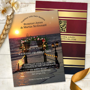 Faire-part de mariage Sunset Beach Rose Arbor
