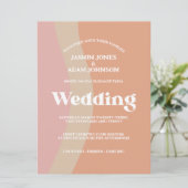 Faire-part de mariage Super orange rétro (Debout devant)