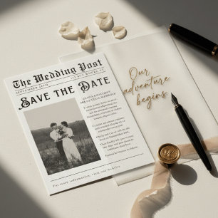 Faire-Part de Mariage sur Journal Ancien pour Sauv