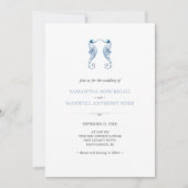 Faire-part de mariage sur la plage avec QR Code Bl (Devant)