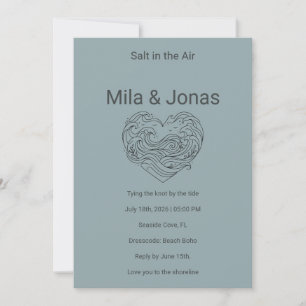 Faire-part de mariage sur la plage Coastal Boho Va