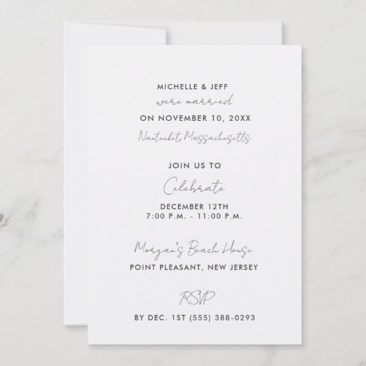 Faire-part de mariage sur la plage de Nouvelle-Ang (Dos)