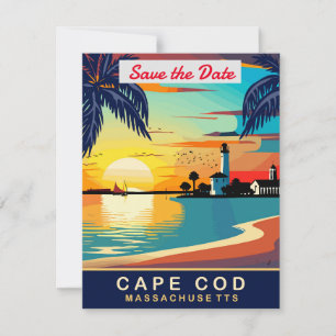 Faire-part de mariage sur la plage du Cap Cod Mass