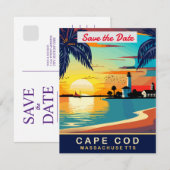 Faire-part de mariage sur la plage du Cap Cod Mass (Devant / Derrière)