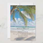 Faire-part de mariage sur la plage d'une île tropi (Devant)