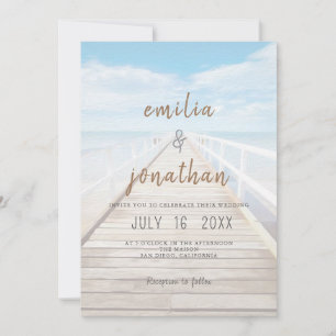 Faire-part de mariage sur la plage Mariage au bord