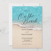 Faire-part de mariage sur la plage Océan Bleu (Devant)