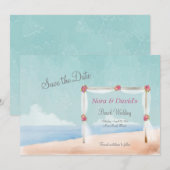 Faire-part de mariage sur la plage "Save the Date" (Devant / Derrière)