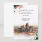 Faire-part de mariage sur la skyline de Budapest H (Devant / Derrière)
