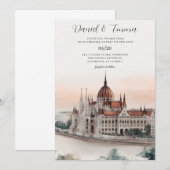 Faire-part de mariage sur la skyline de Budapest H (Devant / Derrière)