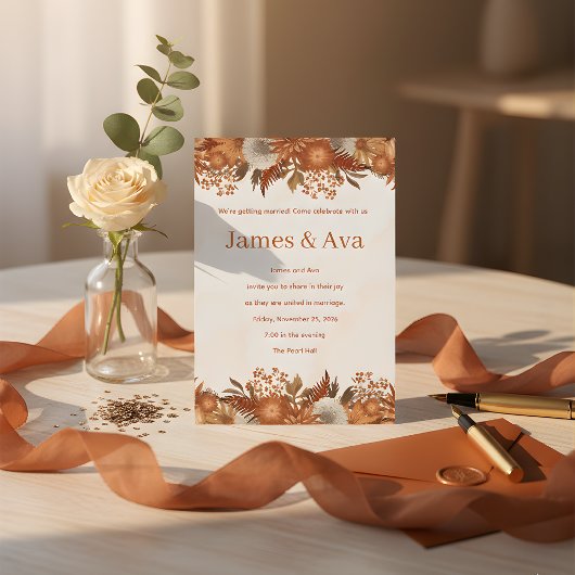 Faire-part de mariage sur le thème Bohème Rustique