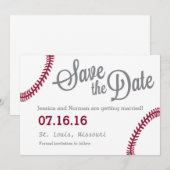 Faire-part de mariage sur le thème du baseball (Devant / Derrière)