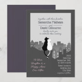 Faire-part de mariage sur le thème du chat drôle (Devant / Derrière)