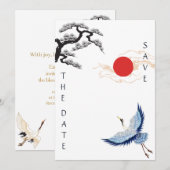 Faire-part de mariage sur le thème japonais (Devant / Derrière)