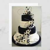 Faire-part de mariage sur le thème NOIR/BLANC (Devant / Derrière)