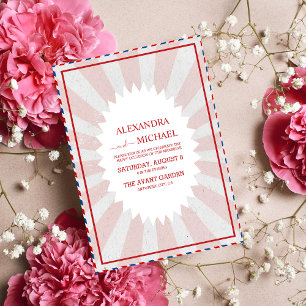 Faire-part de mariage sur le thème rétro funky des