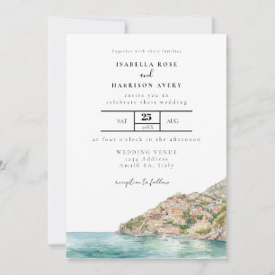 Faire-part de mariage sur l'eau à la côte d'Amalfi