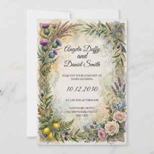 Faire-part de mariage sur l'héritage italien écoss