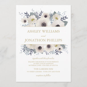 Faire-part de mariage sur mesure Anemone Bouquet