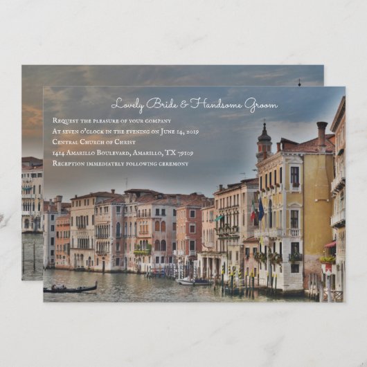 Faire-part de mariage sur mesure du Grand Canal de (Devant / Derrière)
