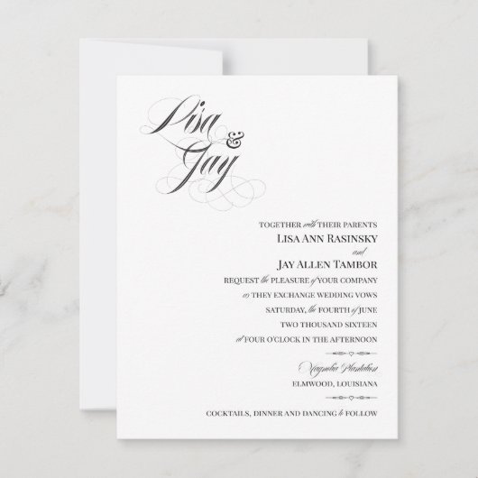 Faire-part de mariage sur mesure élégant (Devant)