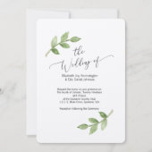 Faire-part de mariage sur papier Kraft avec feuill (Devant)