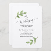 Faire-part de mariage sur papier Kraft avec feuill (Devant / Derrière)