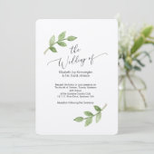 Faire-part de mariage sur papier Kraft avec feuill (Debout devant)