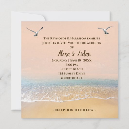 Faire-part de mariage Sur une plage tropicale (Dos)