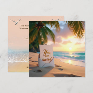 Faire-part de mariage Sur une plage tropicale