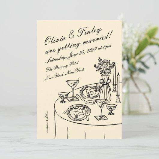 Faire-part de mariage Tableau (Debout devant)