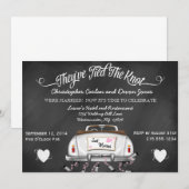 Faire-part de mariage tableau noir Cabriolet vinta (Devant / Derrière)