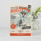 Faire-part de mariage Tandem Flight Gazette (Debout devant)