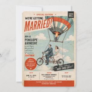 Faire-part de mariage Tandem Flight Gazette