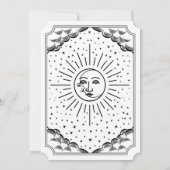Faire-part de mariage Tarot noir et blanc Sun & Mo (Dos)