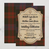 Faire-part de mariage Tartan Brown (Devant / Derrière)