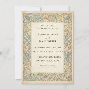 Faire-part de mariage Tartan Chardon Celtique